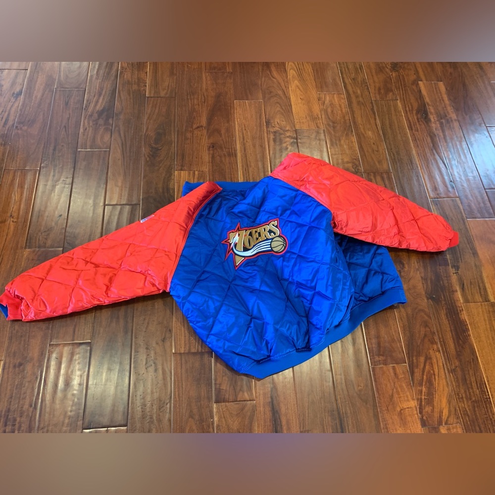 NWT Vintage NBA 76ers Reversible Bomber Jacket